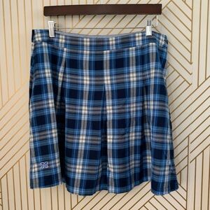 Tommy Hilfiger Plaid Pleated Mini Skirt School Girl Style M on hem Plaid Size 16